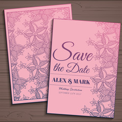 Wedding invitation card suite with flower Templates.Vector Illustration