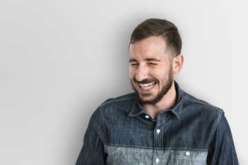 Man Smiling Happiness Carefree Emotional Expression Concept