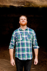 Portrait of red haired man with long beard