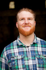 Fototapeta premium Portrait of red haired man with long beard