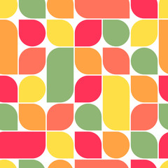 Abstract retro geometric background. Autumn seamless pattern. Vector illustration.