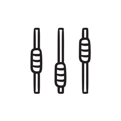 Sound mixer console sketch icon.