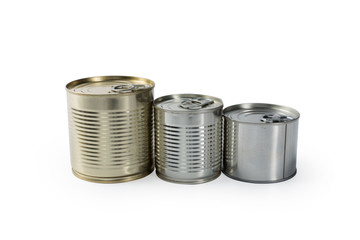 metal cans on a white background.