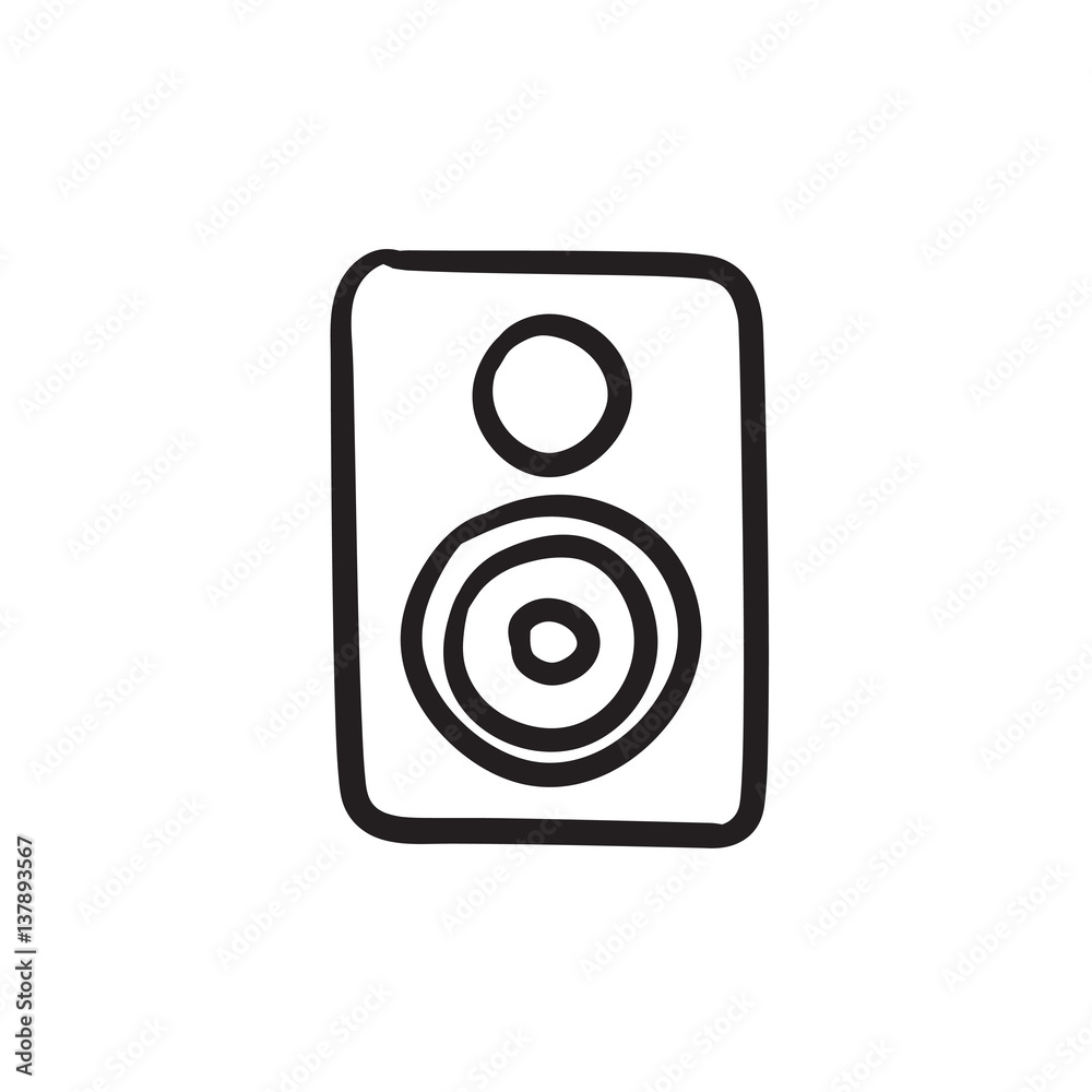 Sticker MP3 player sketch icon.