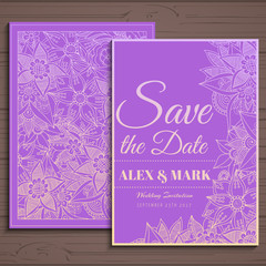 Wedding invitation card suite with flower Templates.Vector Illustration