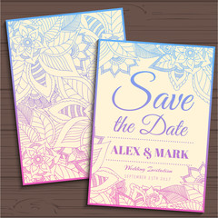 Wedding invitation card suite with flower Templates.Vector Illustration