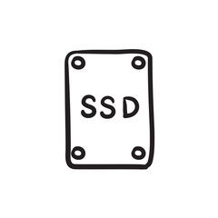 Solid state drive sketch icon.