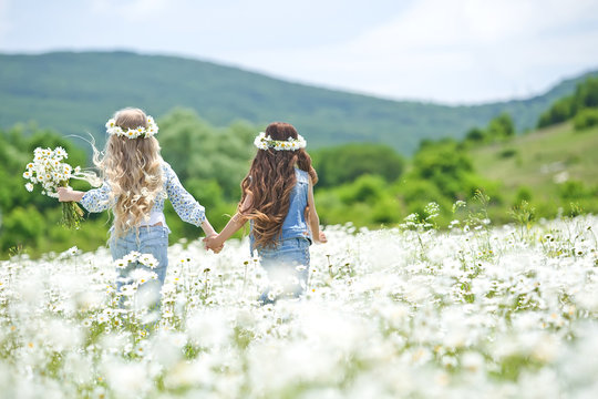 Children In A Field Of Flowers 