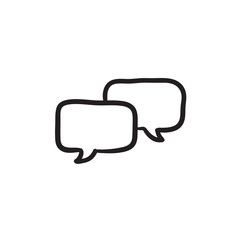 Speech squares sketch icon.