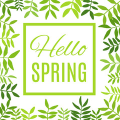 Obraz premium Przywitaj wiosnę powitanie karta. Ilustracja wektorowa