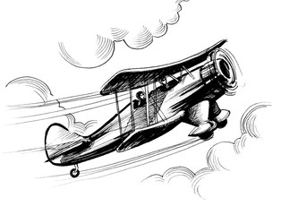 Flying retro plane © berdsigns