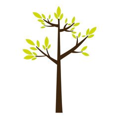 Obraz premium color silhouette with green tree growing vector illustration