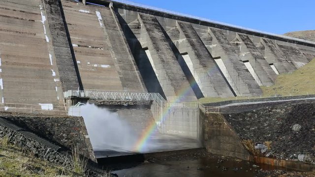Rainbow at Loch Lednock dam Scotland
