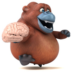 Naklejka premium Fun orangoutan - 3D Illustration