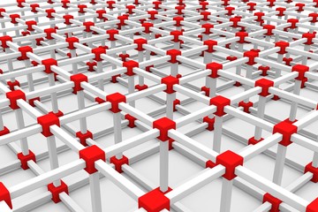 block chain in the form of a lattice 3D illustration