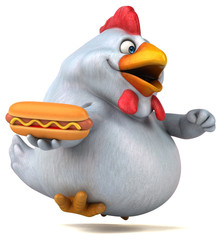 Fun chicken - 3D Illustration