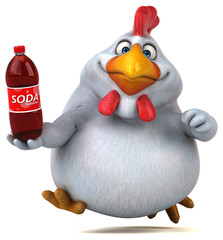 Fun chicken - 3D Illustration