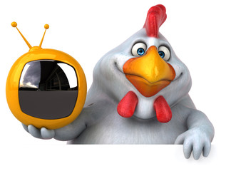 Fun chicken - 3D Illustration