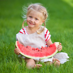 Child with watermelon 