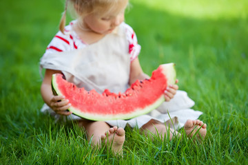 Child with watermelon 