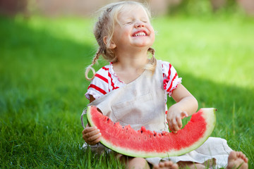 Child with watermelon 