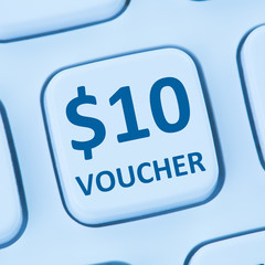 10 Dollar voucher gift discount sale online shopping internet store shop