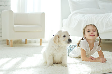 Child and dog 