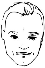 vector sketch of the face of an adult male