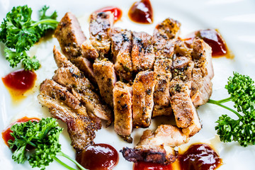 pork steak on plate
