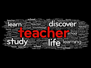 TEACHER word cloud collage, education concept background