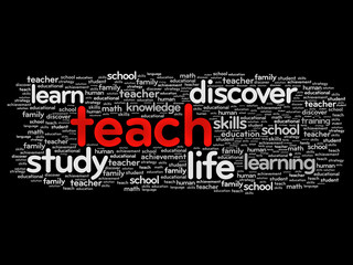 TEACH word cloud collage, education concept background
