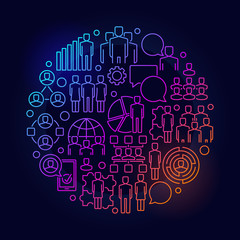 Team round colorful illustration