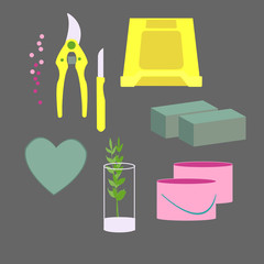 Flower shop elements - Illustration