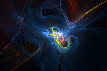 3D rendering abstract fractal light background