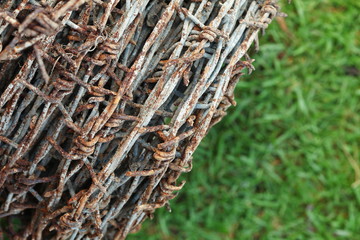 The old and rusty barbed wire represent the guarded concept related idea.