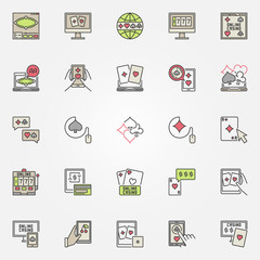 Colorful online casino casino icons