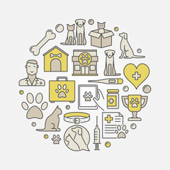 Veterinary medicine round illustration