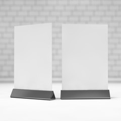 Table Tent isolated on white background. 3D rendering
