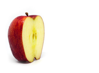 Ripe red apple fruits isolated on white background