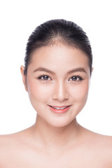 Fototapeta premium Beautiful Spa model Girl with Perfect Fresh Clean Skin. Beauty Asian woman face Portrait.