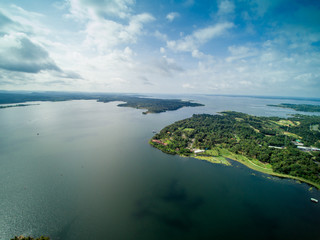 Dam and Lake Aerial View