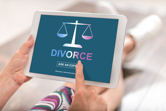 Divorce advice concept on a tablet