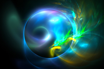 3D rendering abstract fractal light background