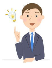 ビジネスマン　インスピレーション　アイデア
