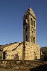Fototapeta na wymiar Romanesque church of Nuestra Senora de la Asuncion, National Monument, Mombuey, Zamora province, Spain