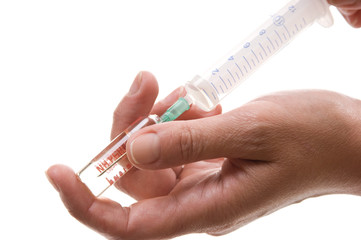 syringe in hand