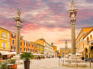 main square in Ravenna in Italy - obrazy, fototapety, plakaty