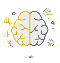 Thin line icons, Brain