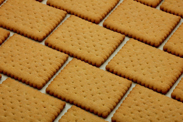 Biscuits in brick pattern