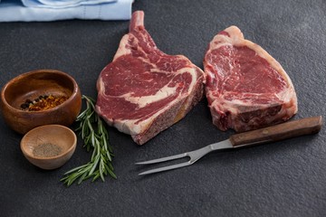 Rib chop, sirloin chop and ingredients